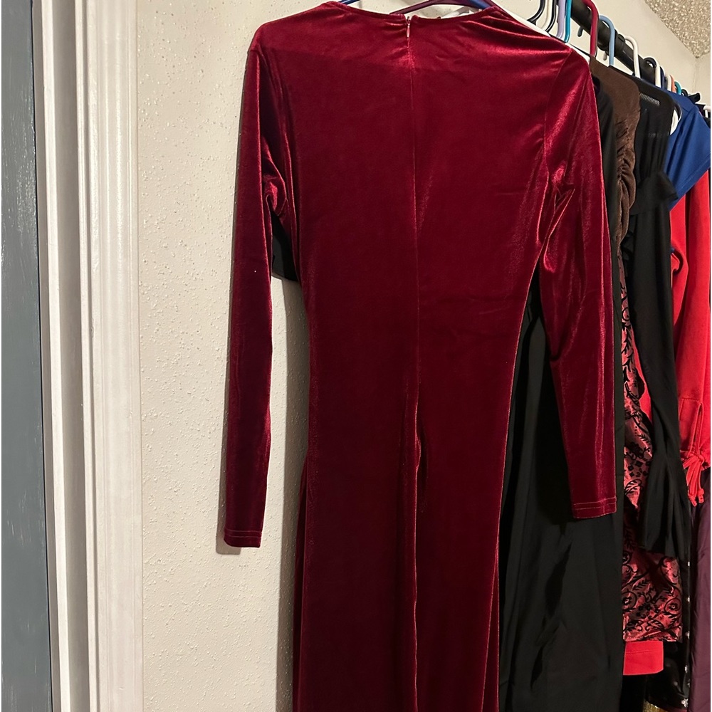 Beautiful Maroon Velvet Long Dress